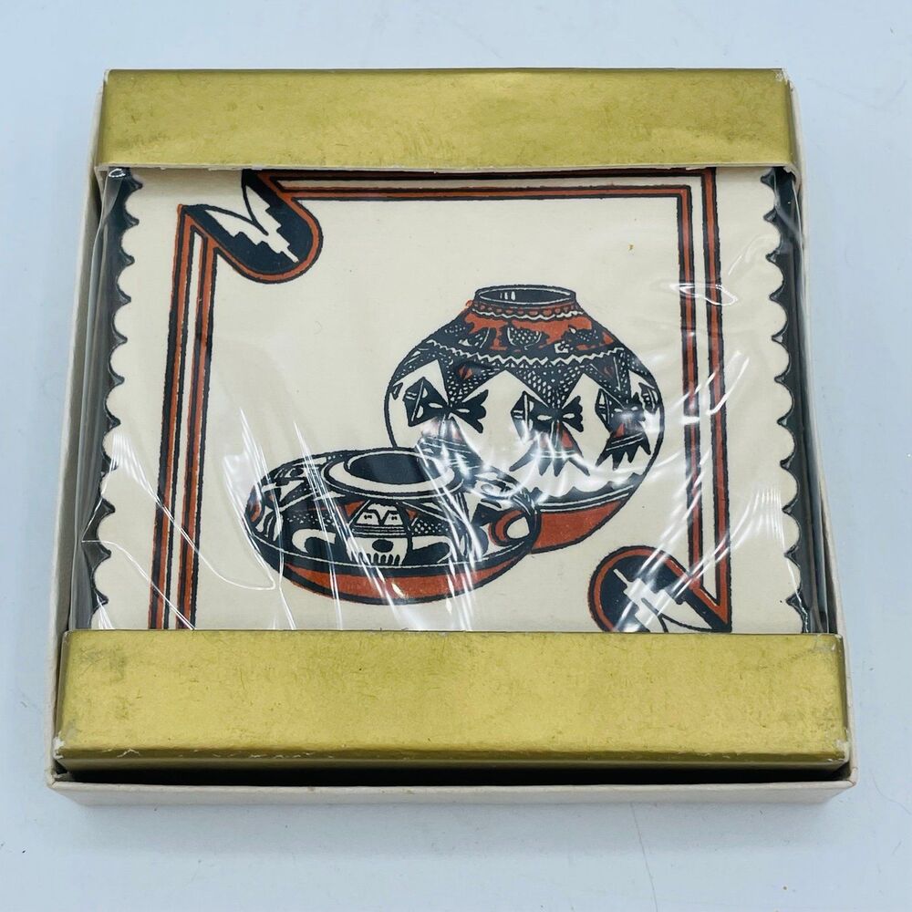 Vintage Monogram of California Paper Coasters Set Mid Century Southwestern